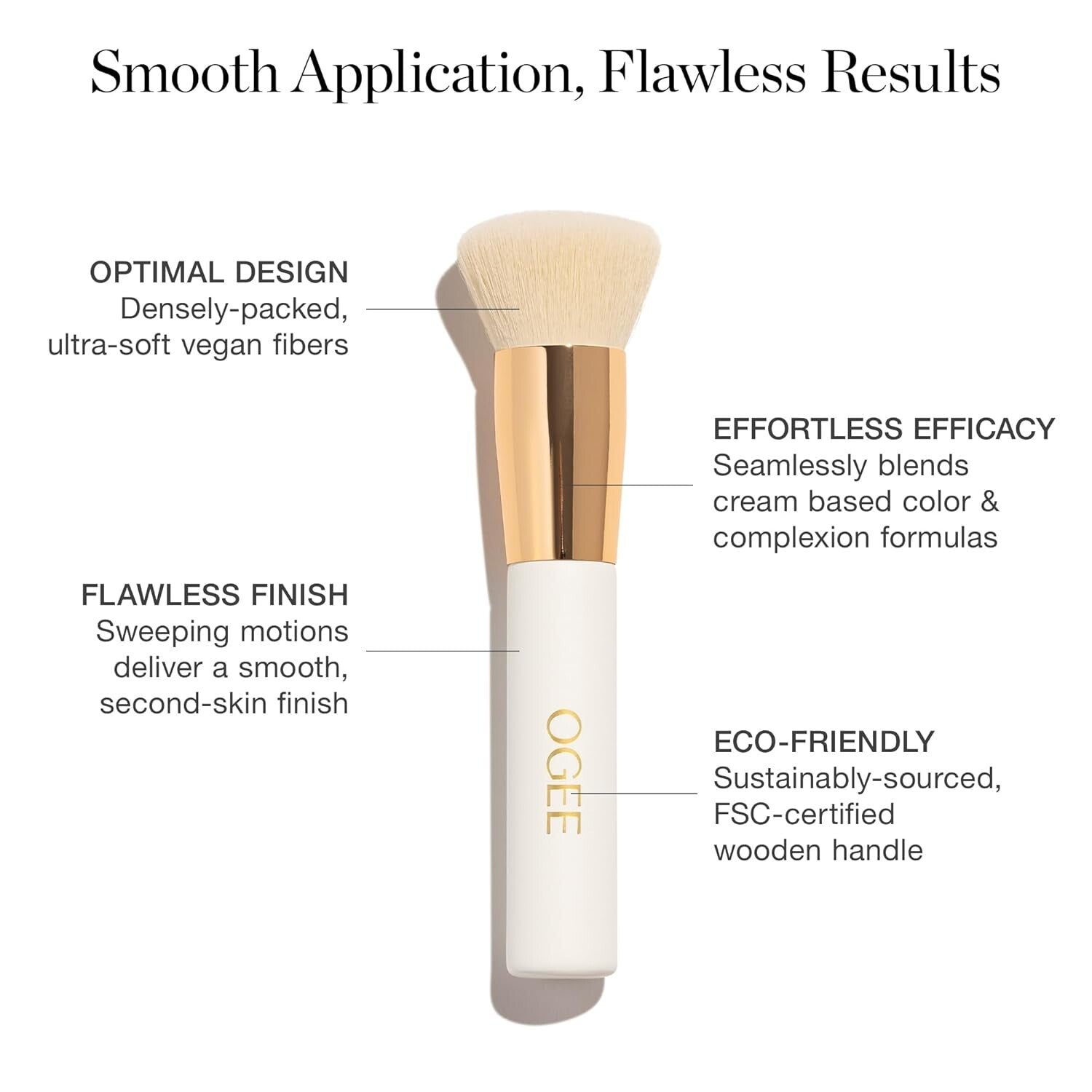 Sustainable Wooden Handle Makeup Brush - Flawless Foundation Application