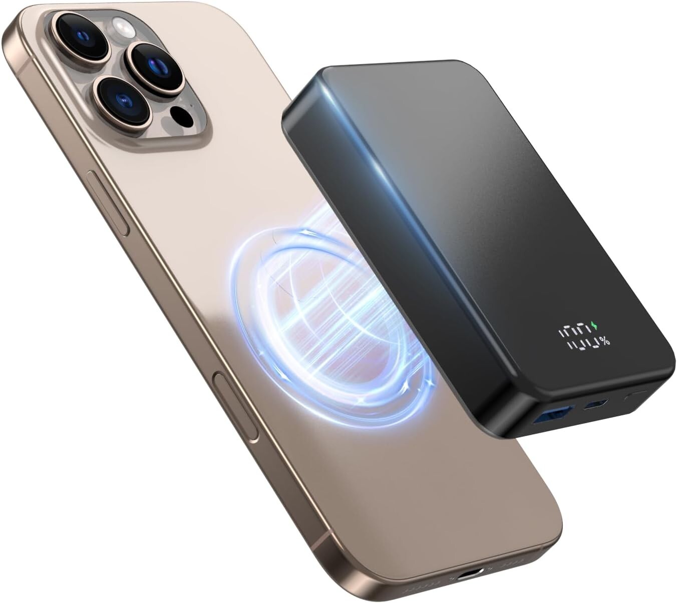 Stylish Aluminum Magnetic Charger: 26800mAh Wireless Bank for iPhone 12/13/14