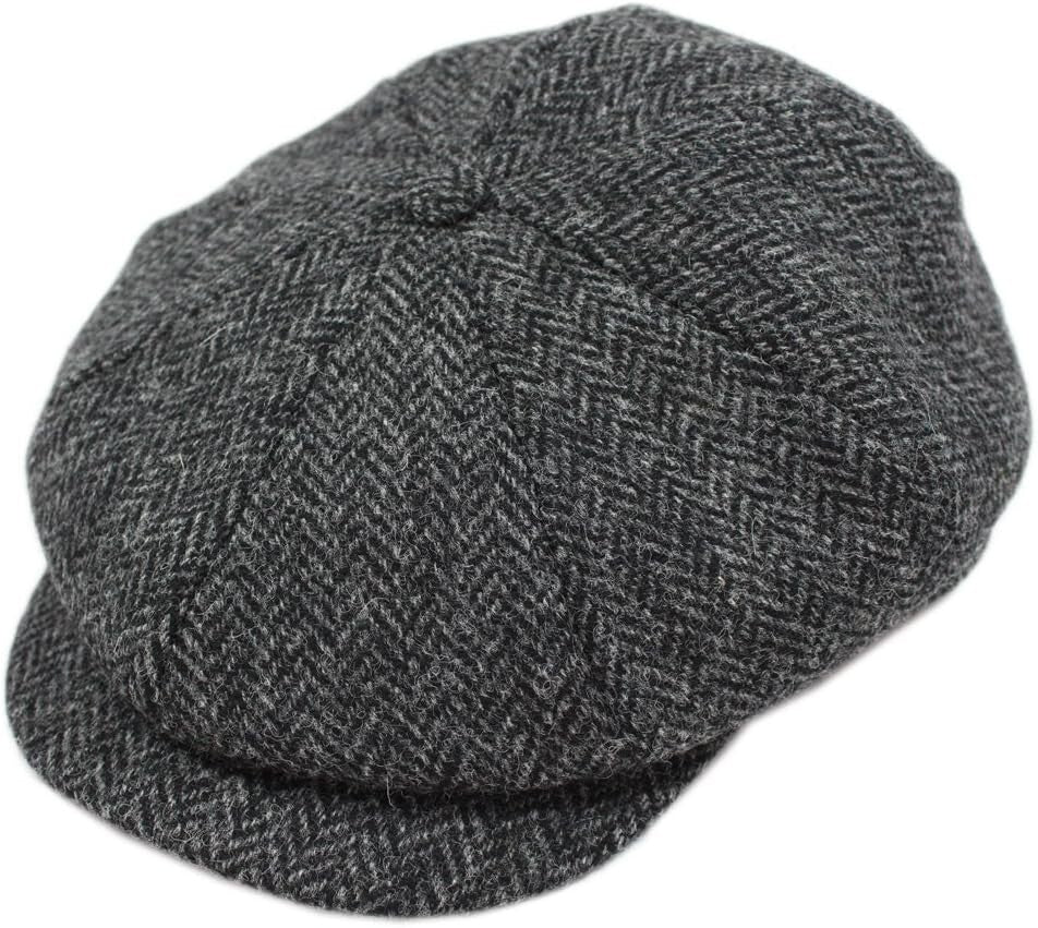 Luxurious Irish Wool Newsboy Cap - Herringbone Design, Ideal for Any Occasion