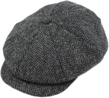 Load image into Gallery viewer, Luxurious Irish Wool Newsboy Cap - Herringbone Design, Ideal for Any Occasion