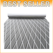 Load image into Gallery viewer, Non-Slip Self-Adhesive Grey EVA Boat Flooring Mat 94.5''x15.7'' with White Lines
