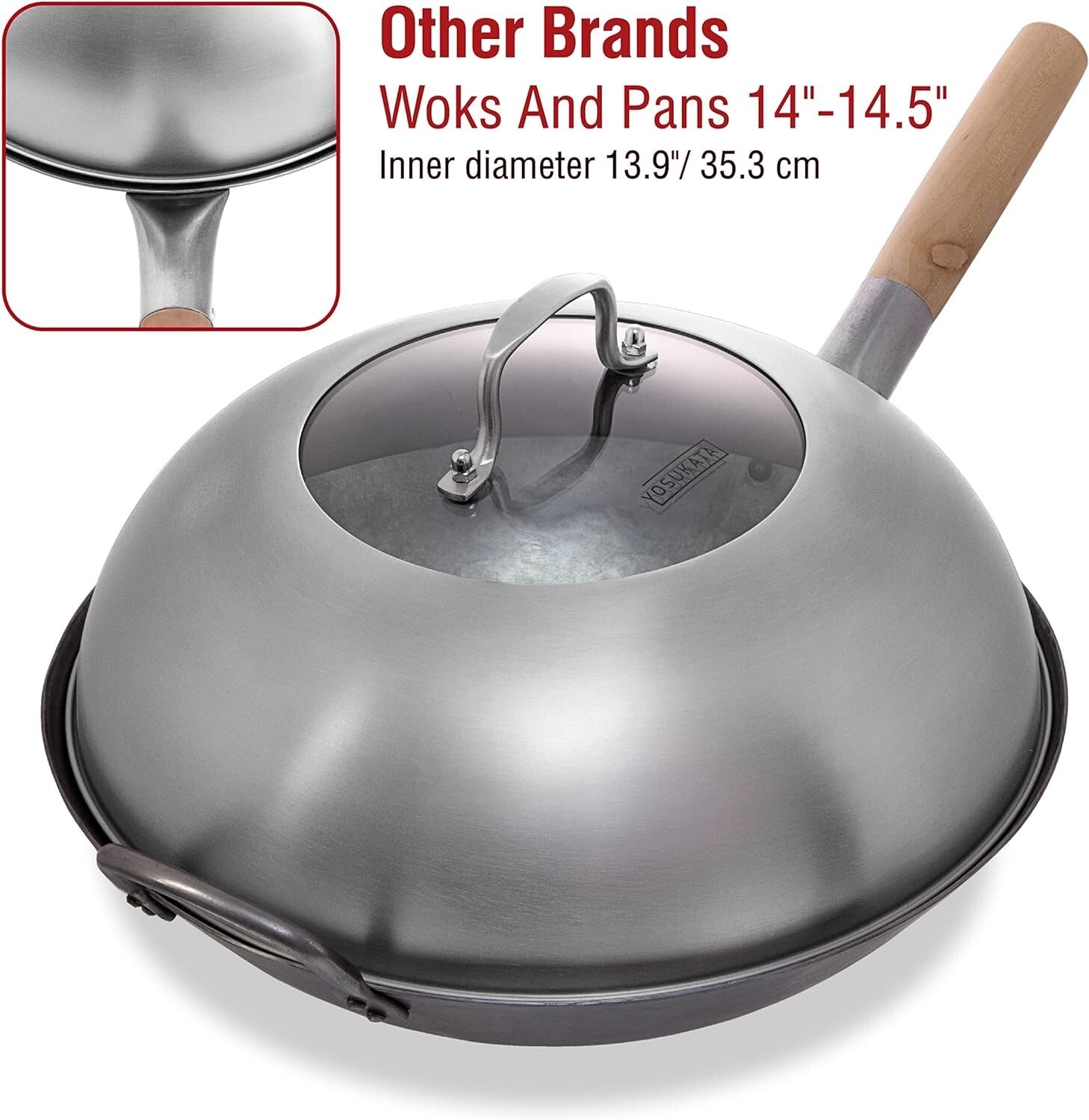 Dishwasher-Safe 13.6" Wok Lid with Steam Holes - Experience Flavourful Cooking
