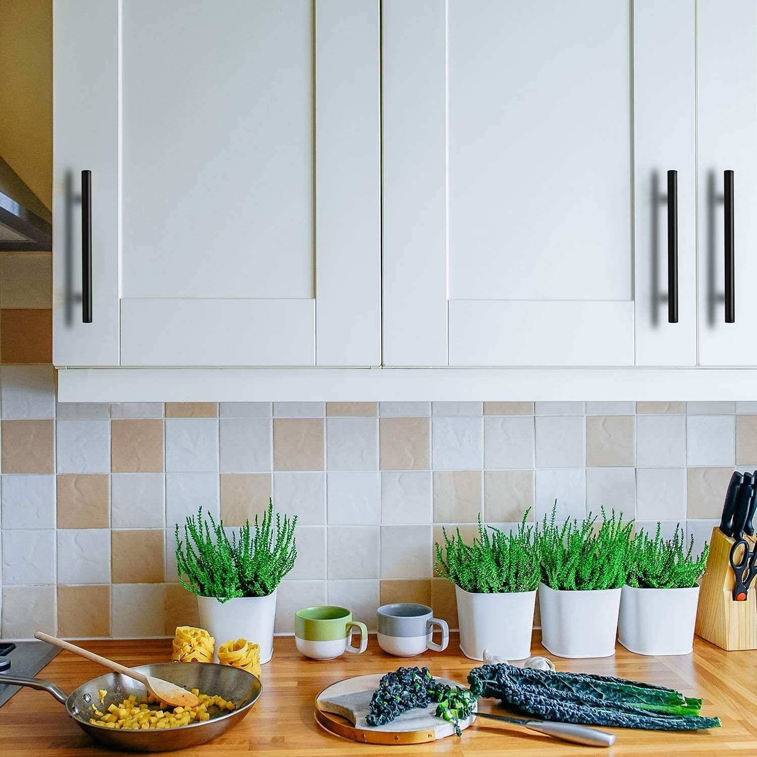 55 Pack 5-Inch Matte Black Stainless Steel Cabinet Pulls - Easy Installation