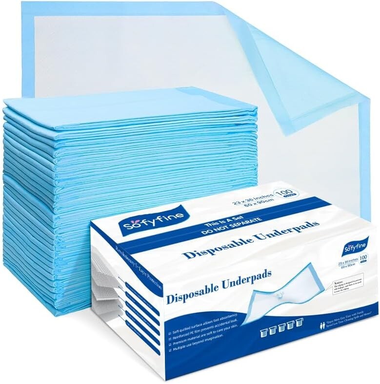 Value Pack 150 Leakproof Disposable Bed Pads - Ideal for Incontinence & Training