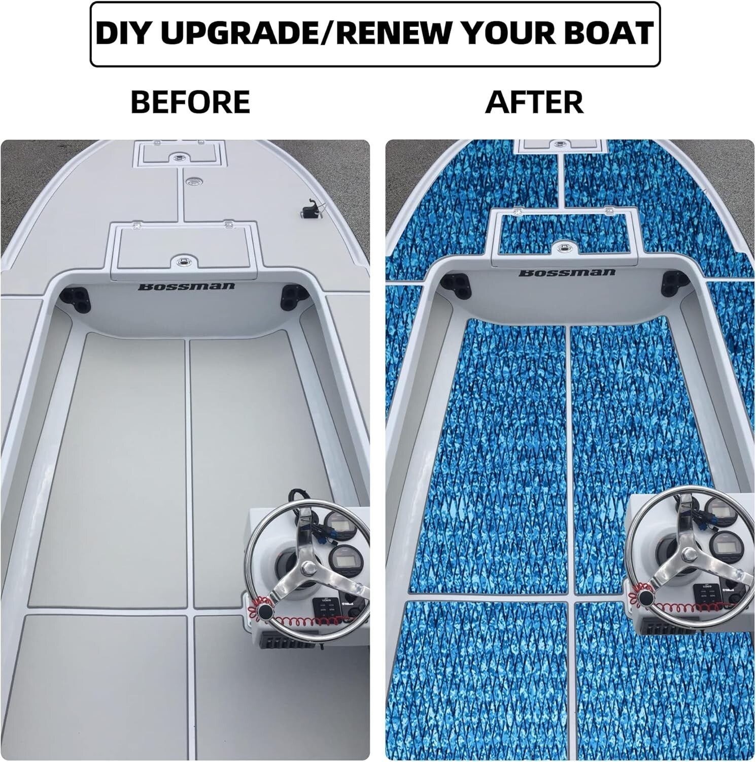 Elegant Camo Lake EVA Foam Marine Flooring - Easy Cut & Install 94.5"x 23.6"