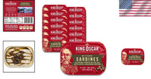 Load image into Gallery viewer, Convenient Canned Wild Caught Sardines in Olive Oil &amp; Spicy Pepper – 12 Count