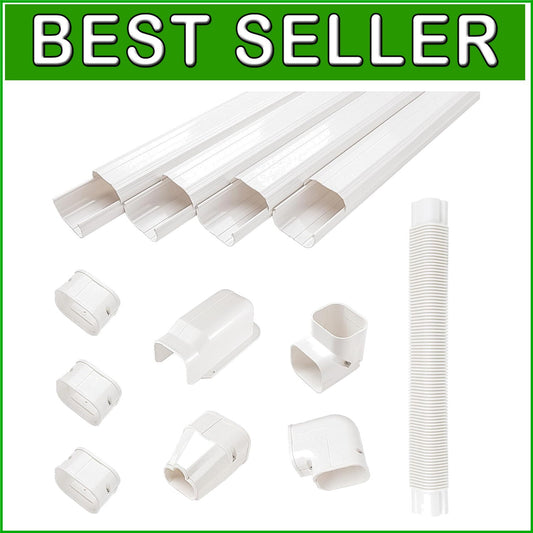 Decorative White Mini Split Line Set Cover Kit - Easy Installation & Neat Design