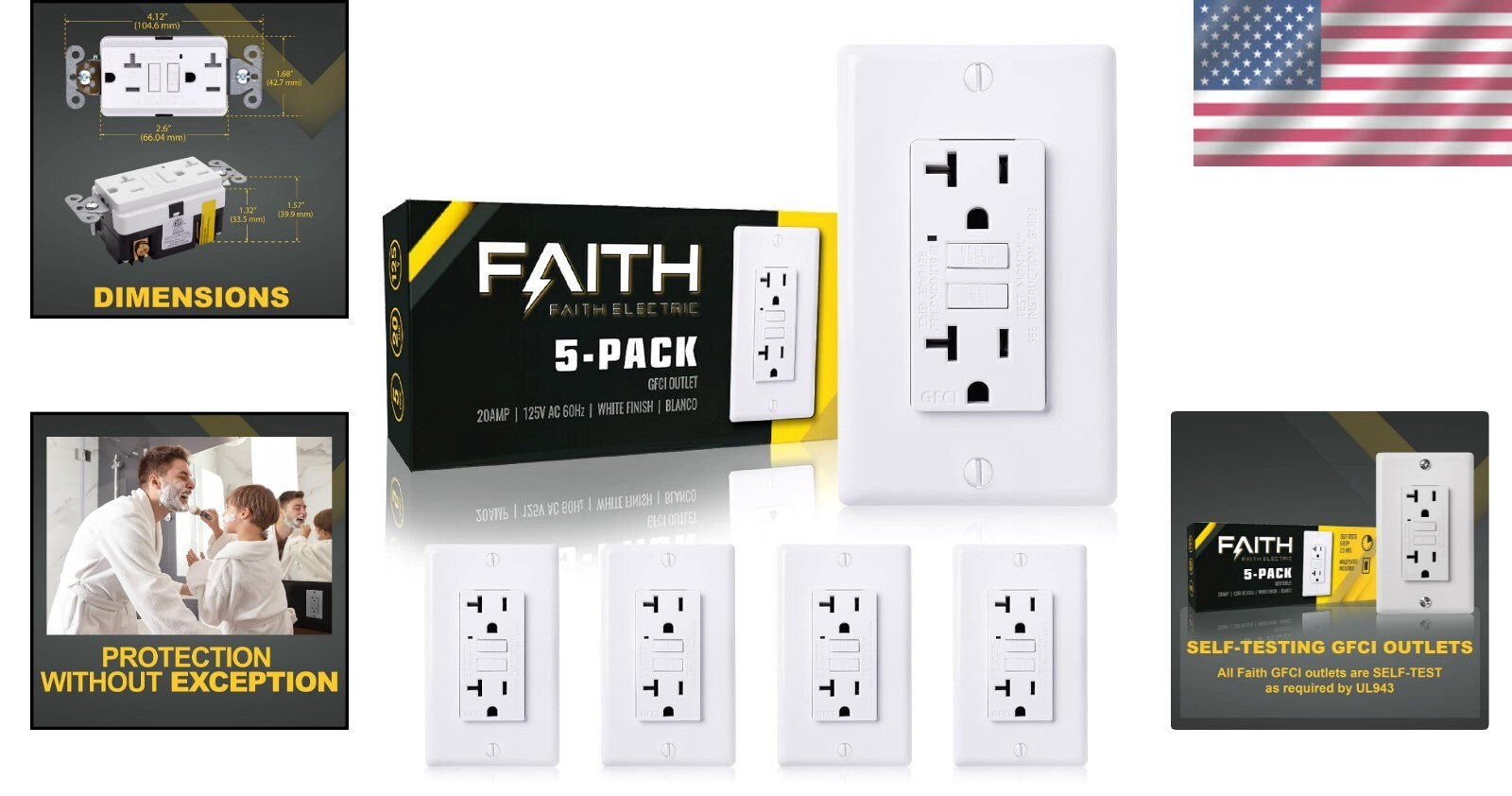 GFI Duplex Receptacles with LED Indicator - Non-Tamper-Resistant Safety Solution