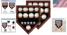 Load image into Gallery viewer, Wall-Mounted Baseball Display Case to Showcase 12 Balls &amp; 5 Championship Rings