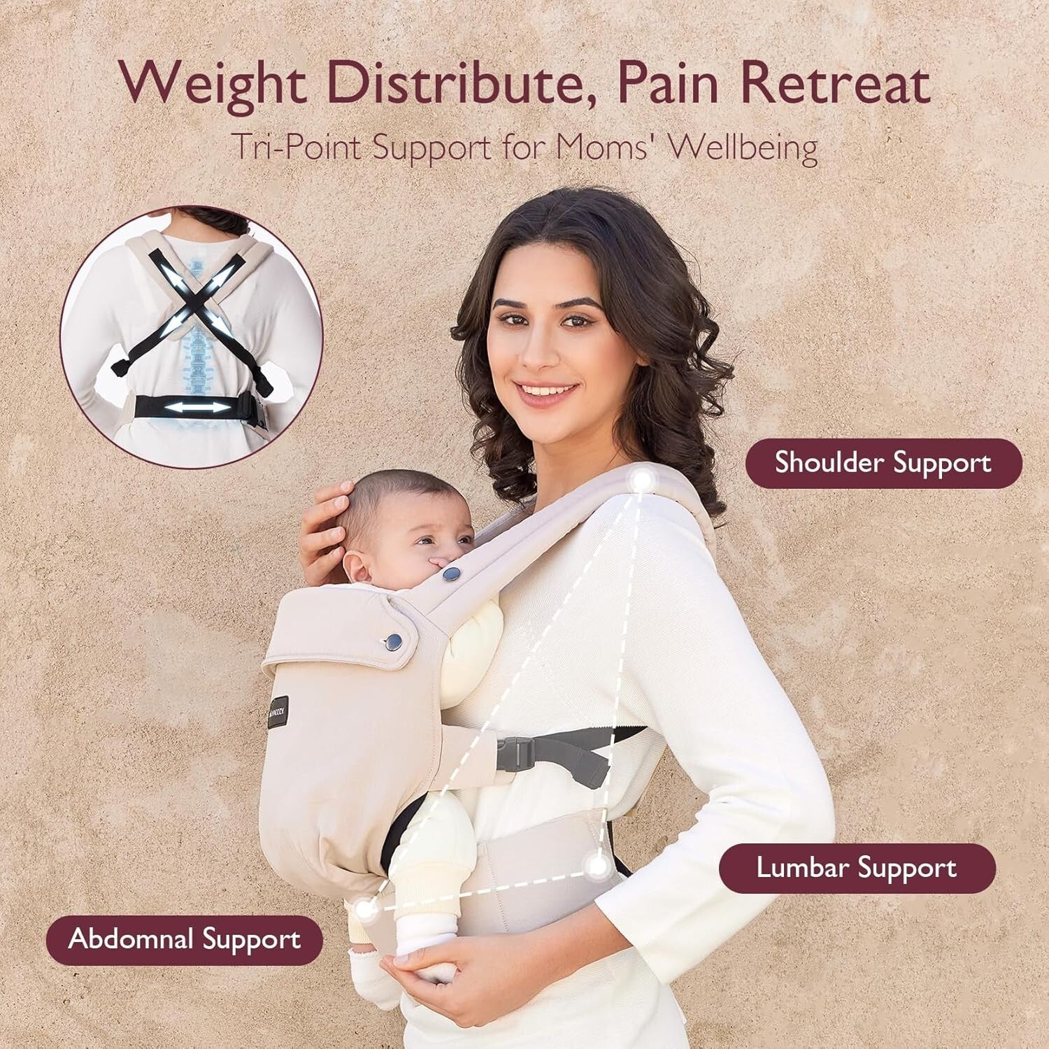 3-in-1 Lightweight Baby Carrier with Lumbar Support - Ideal for Growing Babies