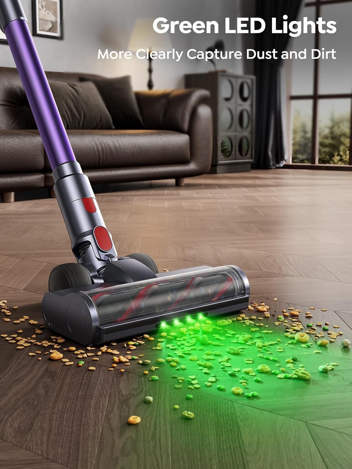 Smart Cordless Vacuum with 45KPA Suction, Auto Mode & 60 Mins Runtime for Homes