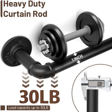 Load image into Gallery viewer, Industrial Wrap-Around Black Curtain Rod 144-168" - Heavy Duty Adjustable Design