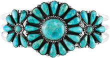 Load image into Gallery viewer, Handmade Adjustable 925 Sterling Silver Turquoise Cluster Bracelet for Women