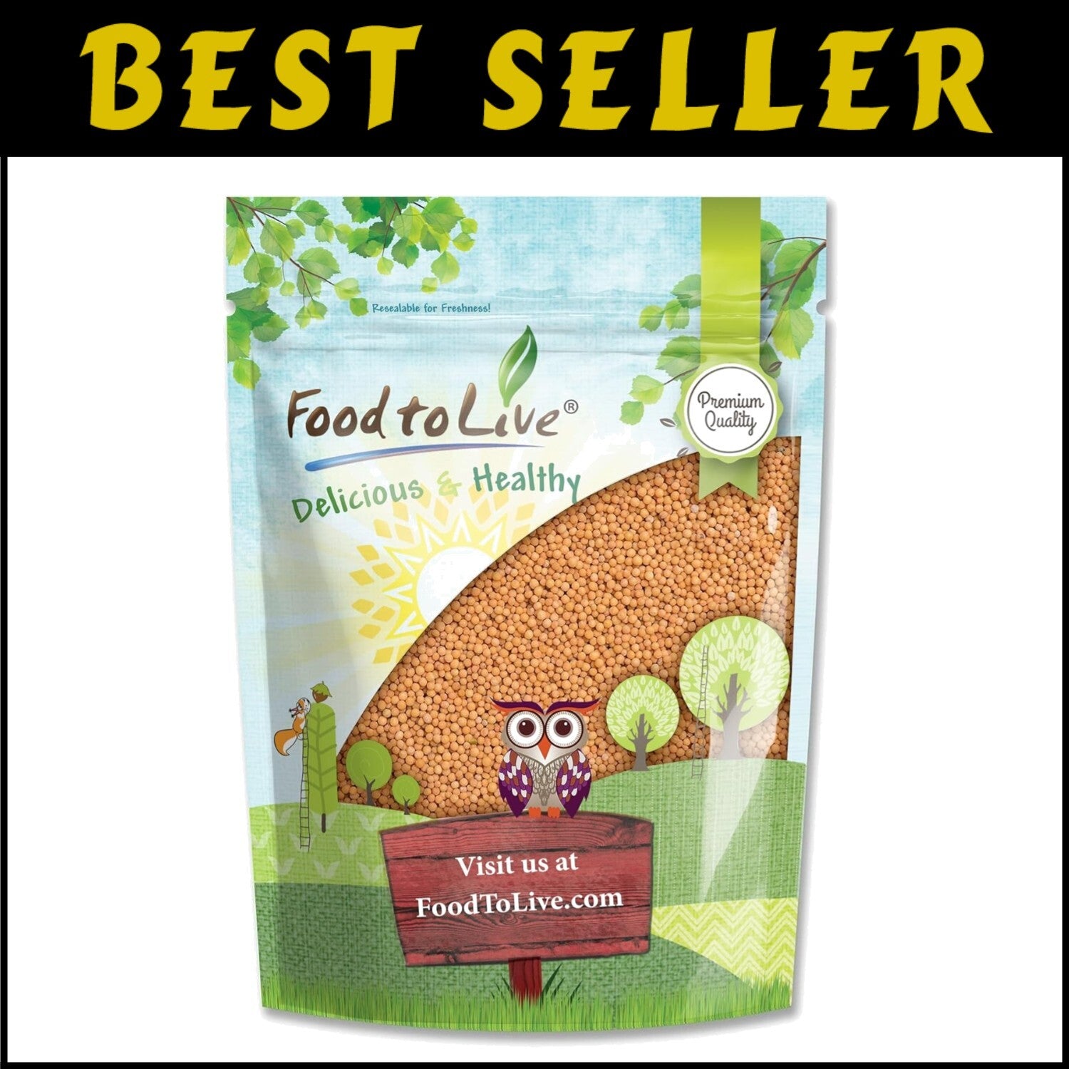 Whole Yellow Mustard Seeds, 20 Pounds - Natural, Pungent Flavor for Cooking