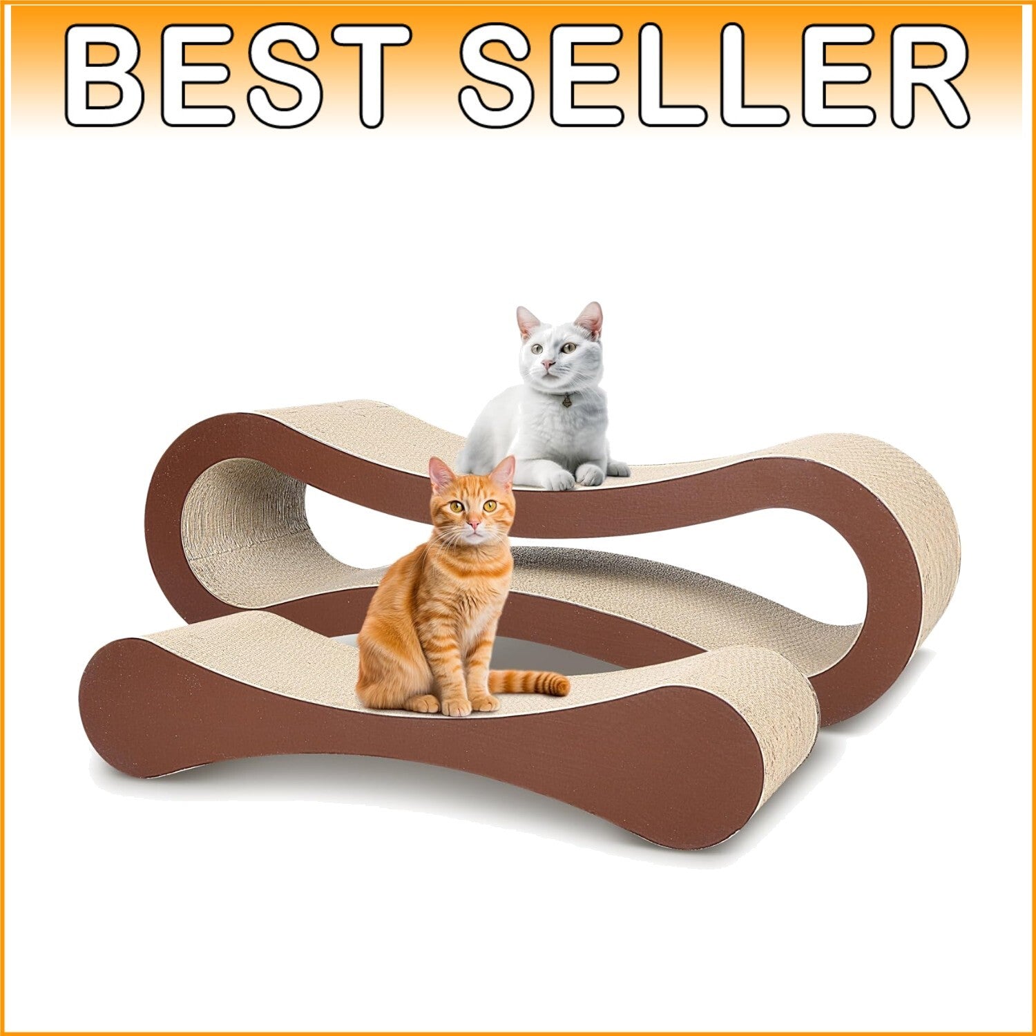 2-in-1 X-Large Cat Scratcher Cardboard with Cozy Lounge & Stylish Infinity Shape