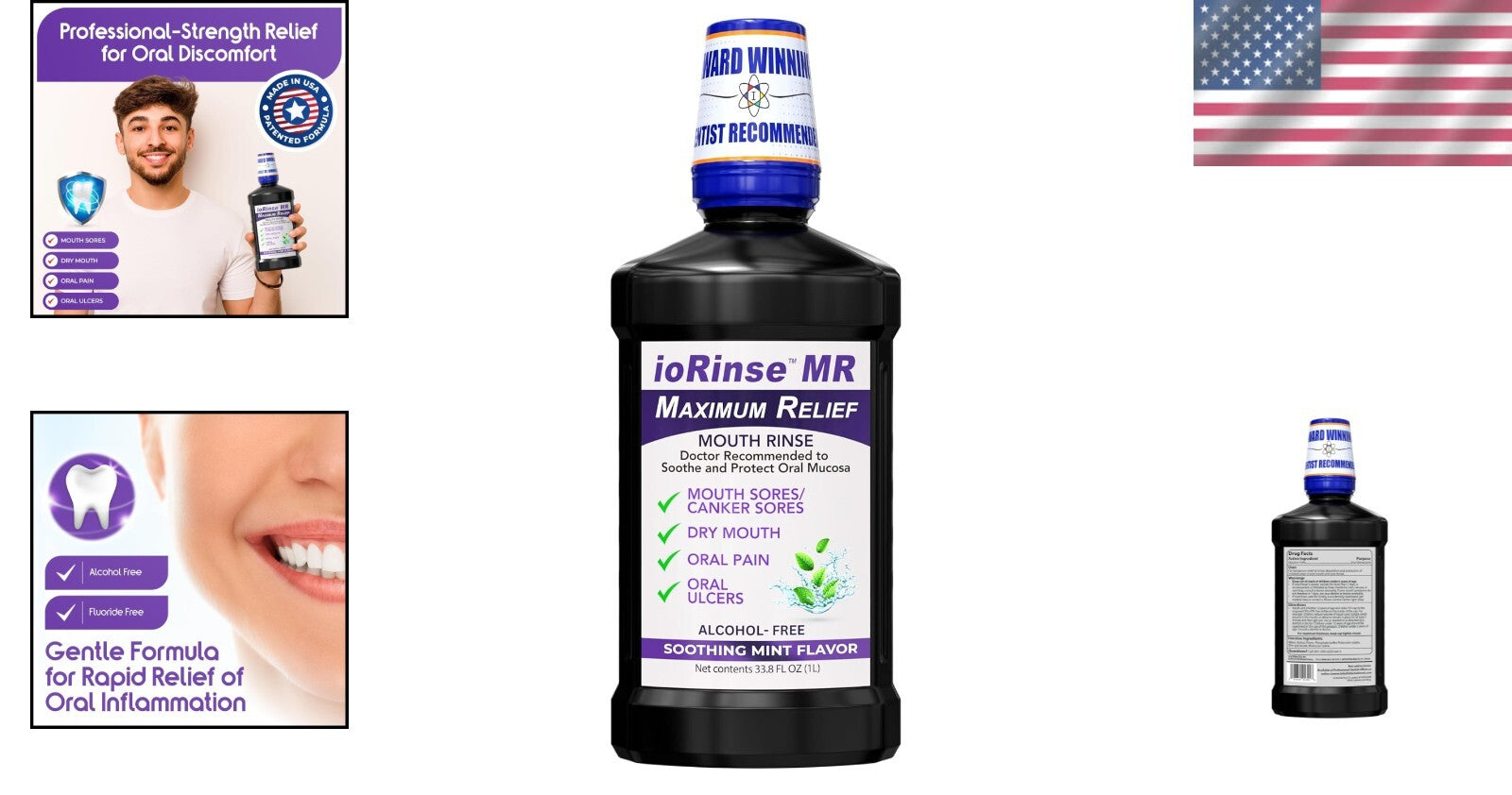 Dentist-Approved 1L ioRinse MR: Maximum Relief Rinse for Oral Mucositis & Sores