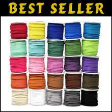 Load image into Gallery viewer, 25 Assorted Faux Suede Cords - 2.65mm Vegan Leather Strings for Jewelry &amp; Crafts