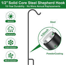 Load image into Gallery viewer, Multi-Purpose 65in Heavy Duty Shepherd Hooks – Perfect for Garden Decor &amp; Events