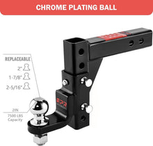 Load image into Gallery viewer, Adjustable Heavy Duty Trailer Hitch Ball Mount - 7500lbs Capacity, Fits 2-Inch