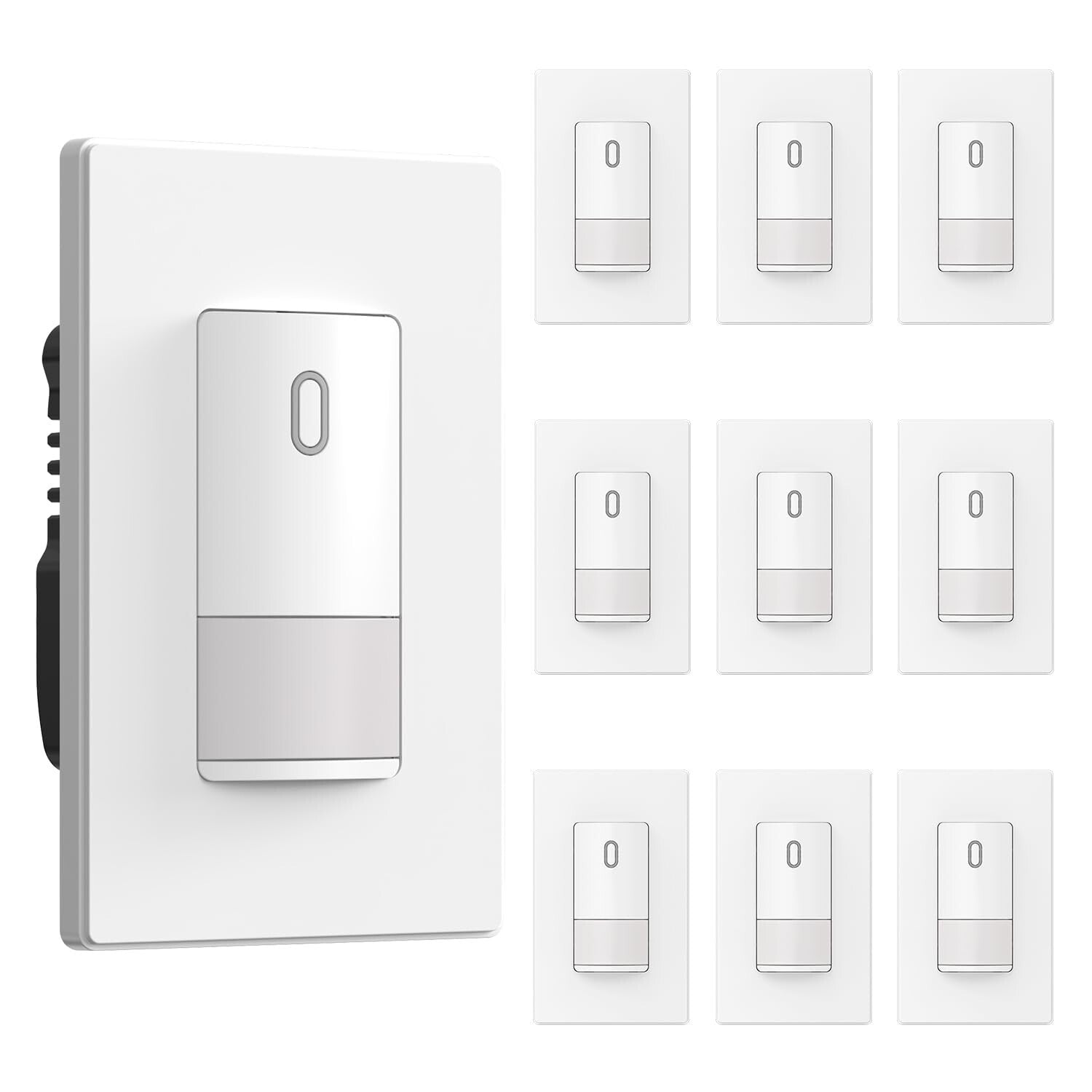 Smart Home Matte Finish Motion Sensor Light Switch with 120V Compatibility