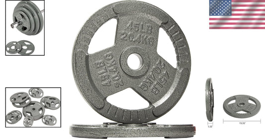 Durable Cast Iron Weight Plates with 2-inch Center - Available in Multiple Sizes