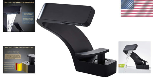 Stylish Black Matte Bathroom Faucet - Single Handle, Easy Installation Included