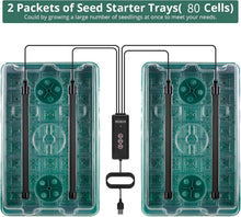 Load image into Gallery viewer, Premium 80 Cells Seedling Starter Trays with Brightness Control &amp; Drainage Holes