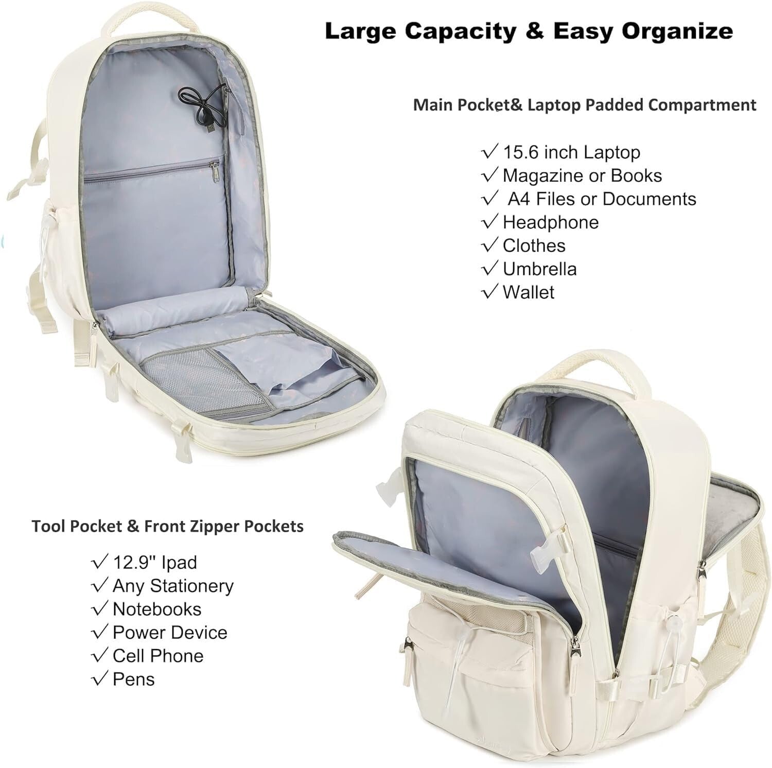 Durable Travel Backpack with USB Port for Daily Commutes & Outdoor Adventures