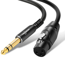 Load image into Gallery viewer, 60FT XLR Female to 1/4" TRS Cable - Tangle Free Balanced Audio Solution