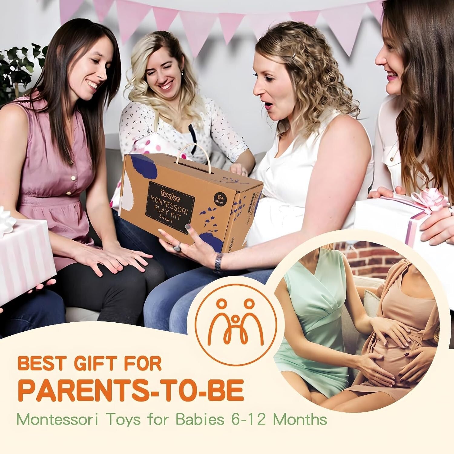 Baby Sensory Play Kit: Spinning Drum, Tissue Box & Peekaboo Puzzle for Infants