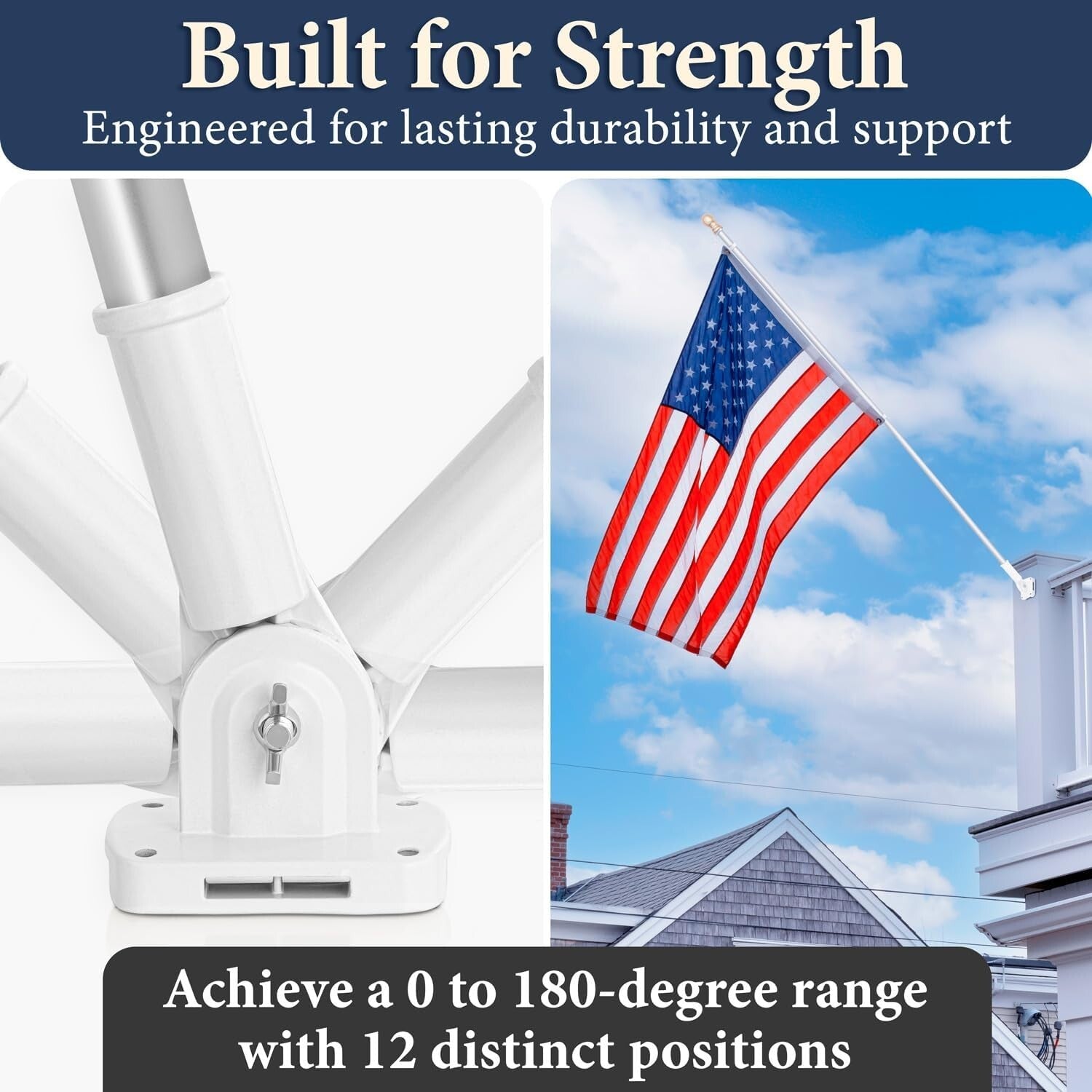 Durable 6FT Flagpole with Heavy-Duty 3x5 American Flag for Outdoor Display