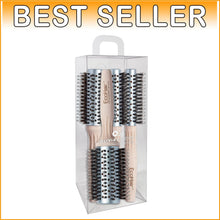 Load image into Gallery viewer, Eco-Friendly Bamboo Hair Brush with Boar Bristles for Shine &amp; Frizz Control