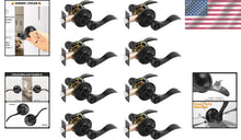 Load image into Gallery viewer, Heavy-Duty Zinc Alloy 8 Pack Door Handles - Matte Black, Ambidextrous Design