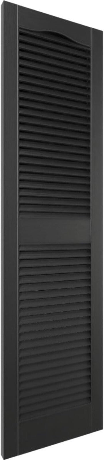 Classic Style 48 in. H Vinyl Shutters with Easy Install Spikes – Black Color