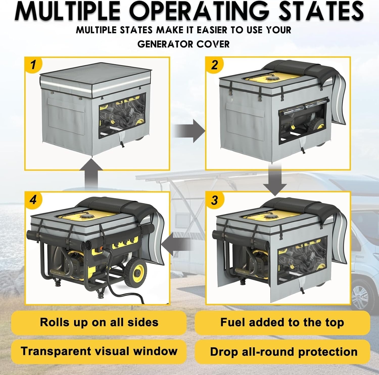 Heavy-Duty Waterproof Generator Cover for 3000W-10000W, All-Weather Protection
