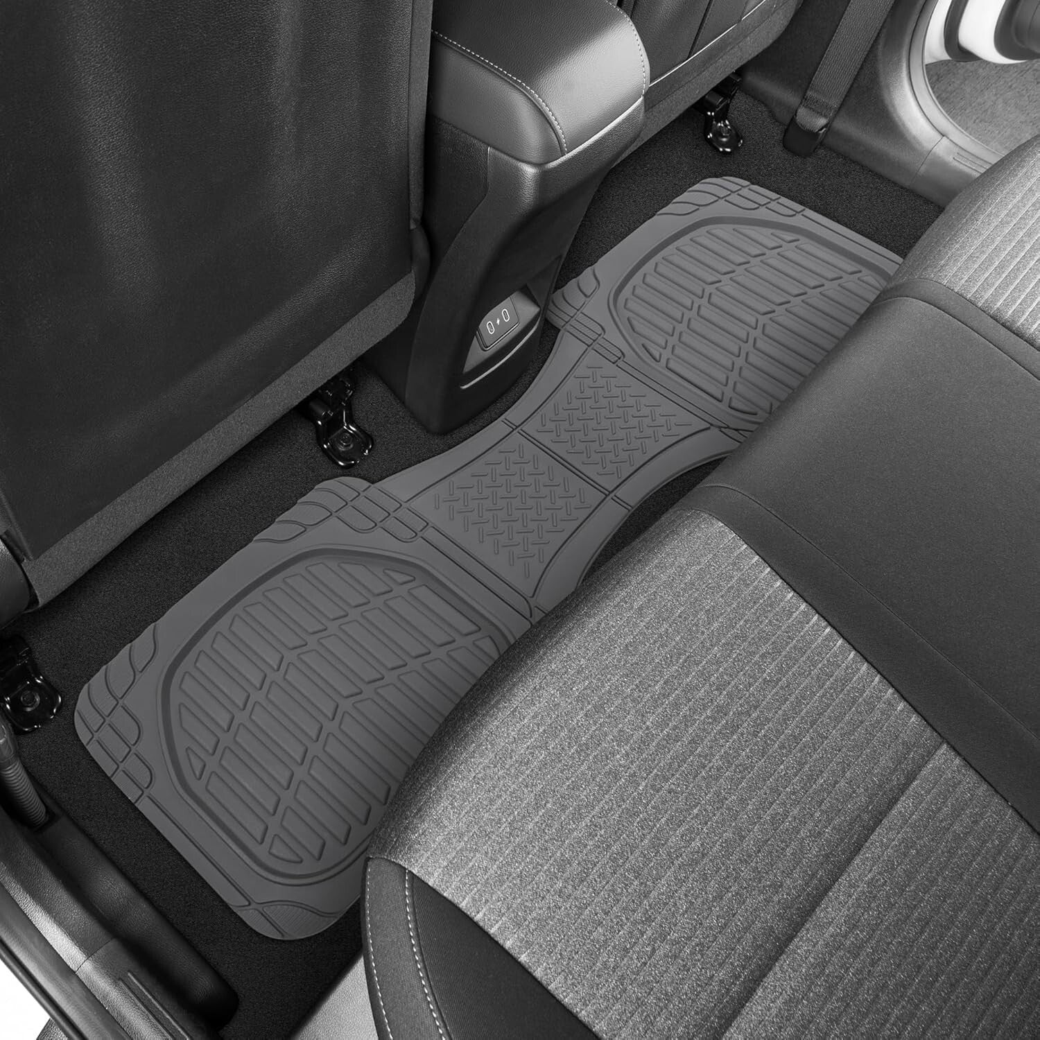 Trim-To-Fit Gray Rubber Mats - Deep Dish Design for Complete Floor Coverage