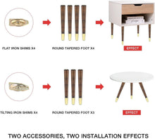 Load image into Gallery viewer, Elegant Walnut Coffee Table Legs - Mid-Century Modern Furniture Feet 16"