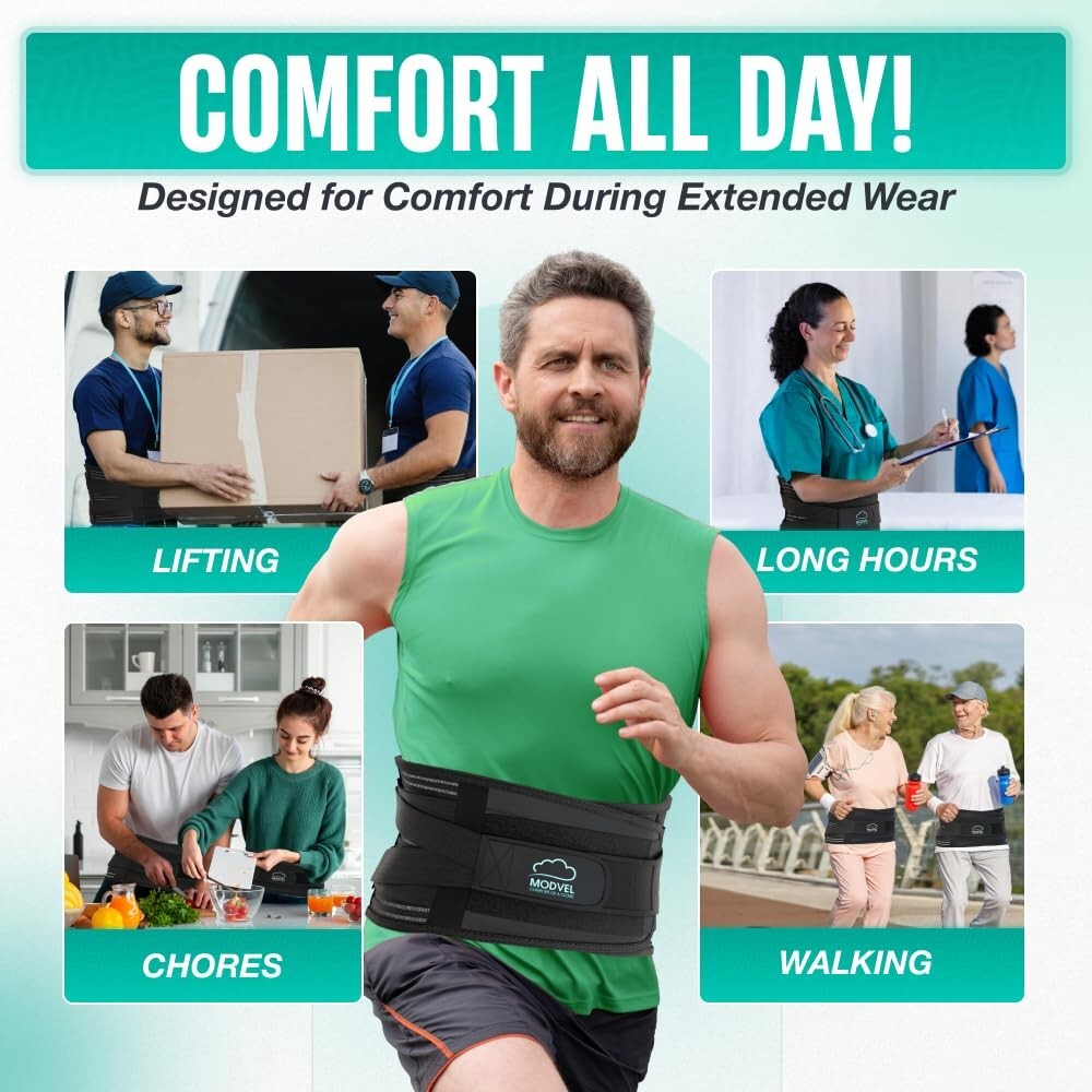 Adjustable Back Support Belt for Lower Back Pain with Orthopedic Design - Medium