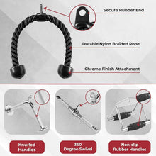 Load image into Gallery viewer, Versatile Tricep Press Down Cable Machine Attachment Set for Home Gym Workouts