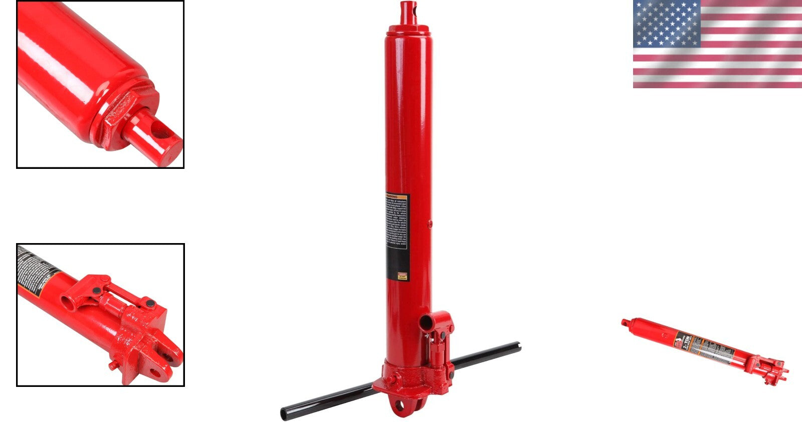 Premium 3 Ton Hydraulic Jack with Clevis Base - Ideal for Workshops & Home Use