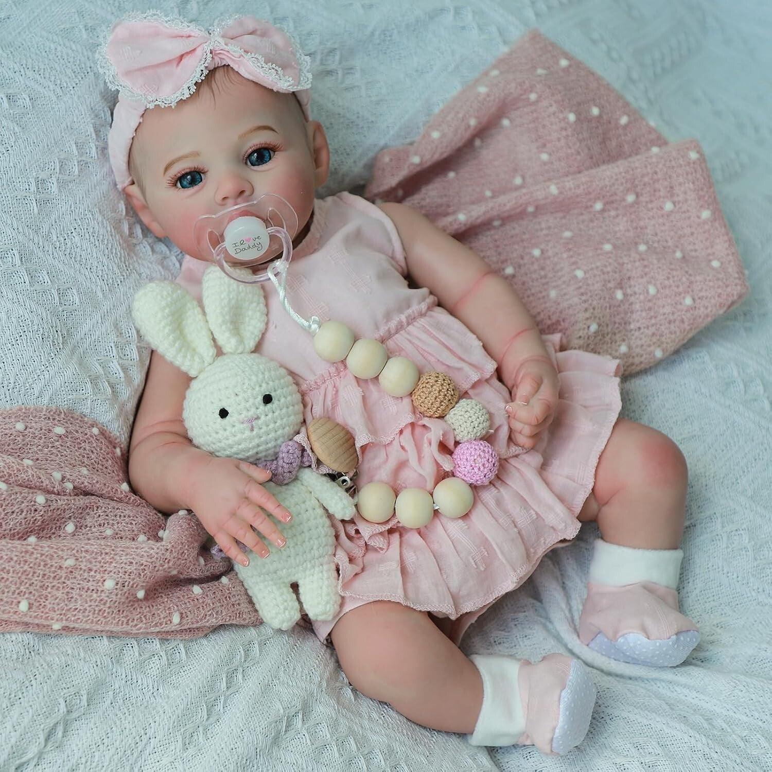 Lifelike 18-Inch Reborn Doll Girl - Soft Weighted Baby Gift Set in Meadow Pink