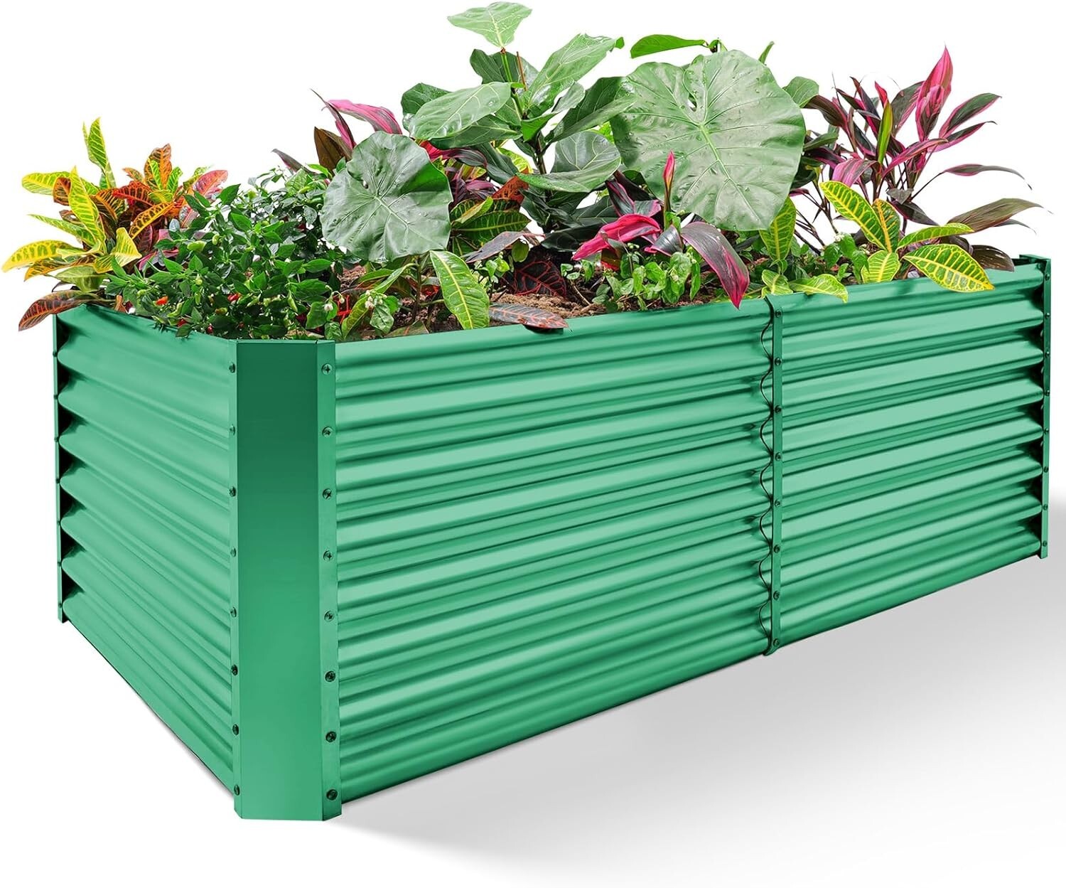 Eco-Friendly 8×4 ft Galvanized Raised Bed - 24-Inch Depth for Optimal Growth