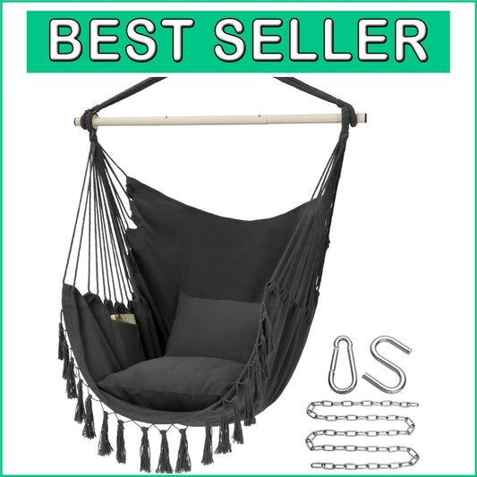 Stylish Portable Hammock Chair with Cushions - Ideal for Relaxation & Reading