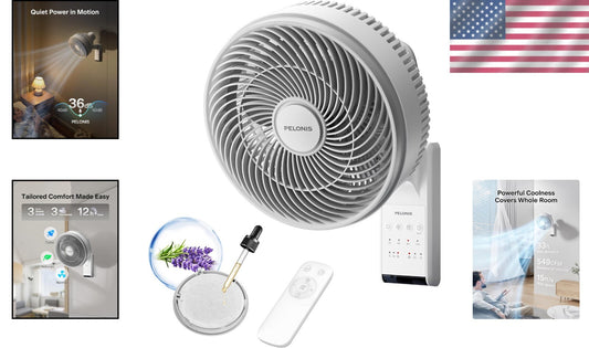 9" Wall Mount Fan with 90° Tilt: Oscillating & Remote-Controlled for All Rooms