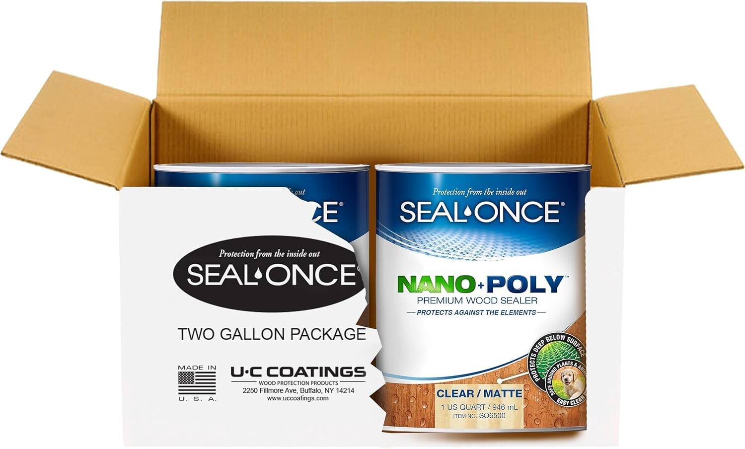 2 Gallon Water-Based Polyurethane Sealant for Durable Outdoor Wood Protection