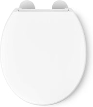 Load image into Gallery viewer, Premium White Round Toilet Seat - Quiet-Close &amp; Quick-Release for Easy Cleaning