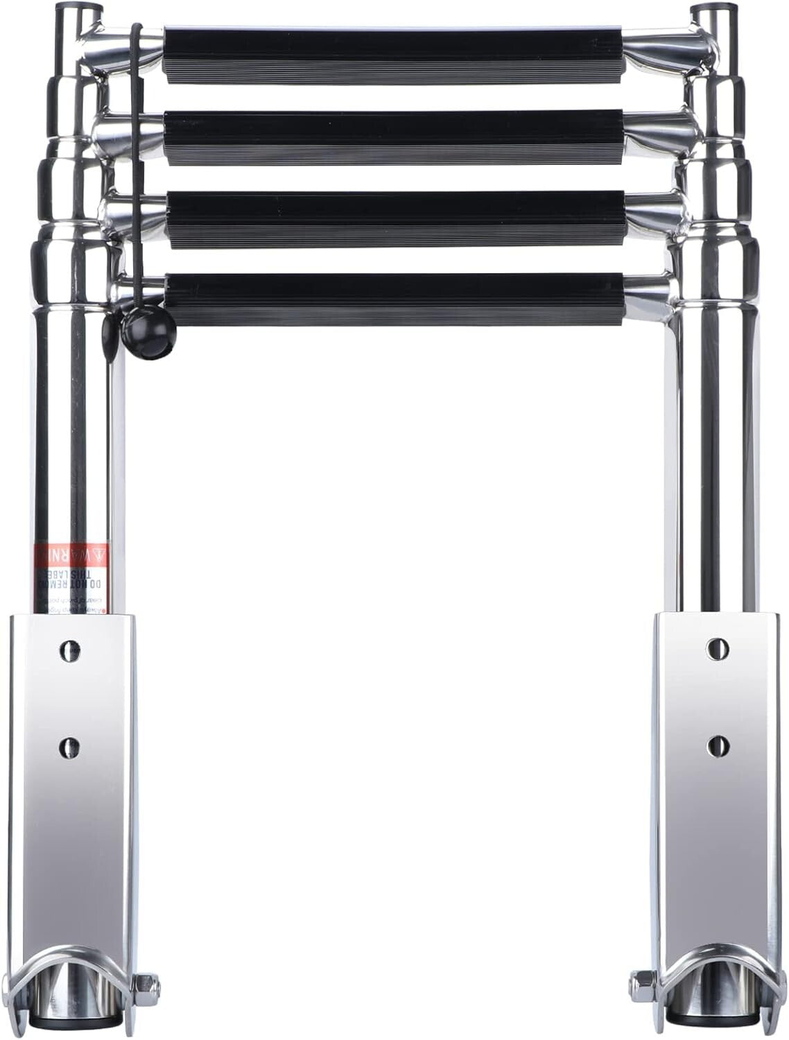 Marine Grade 4-Step Telescopic Boat Ladder with Handrails & Non-Slip Treads