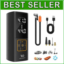 Load image into Gallery viewer, Compact Battery-Powered Tire Inflator with Smart Pressure Control &amp; LED Light