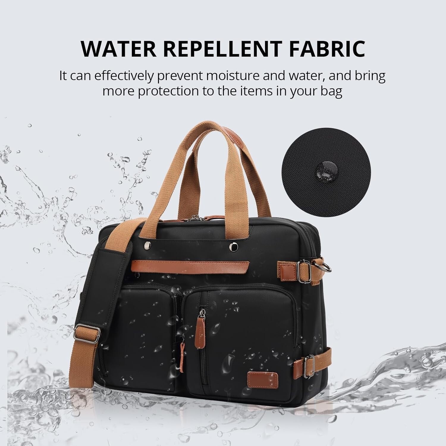 Versatile 3-in-1 Laptop Bag for Men: Backpack, Briefcase & Messenger, 17.3 Inch