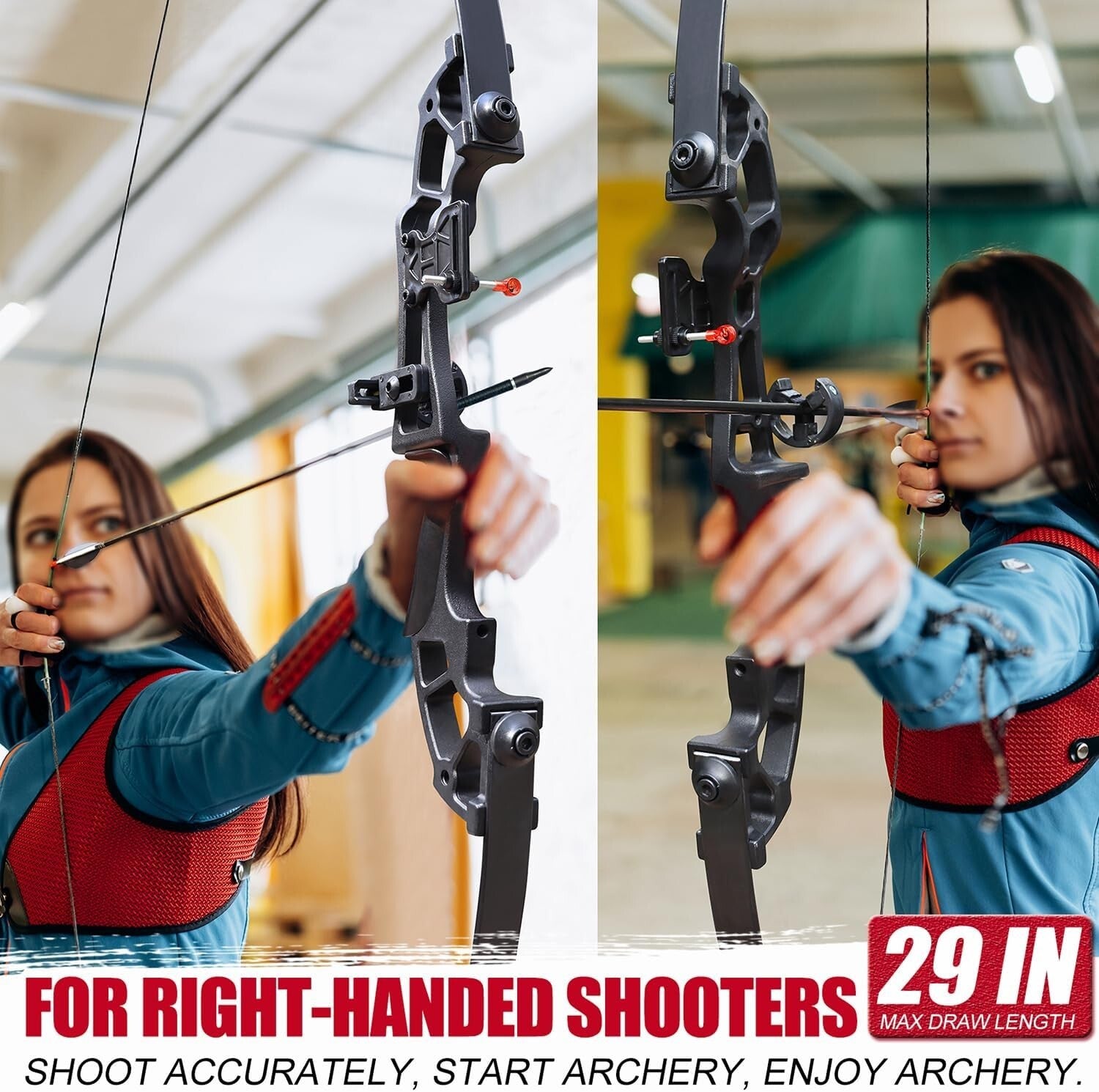 Ergonomic Right-Hand Purple Bow with 6 Arrows - Archery Set for All Skill Levels